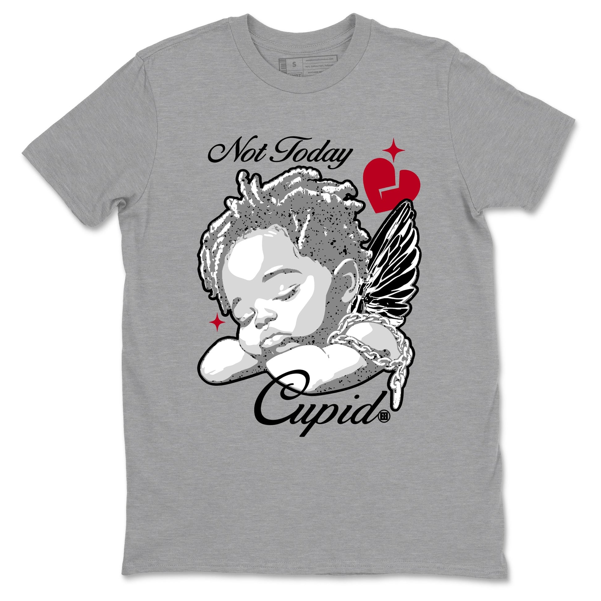 Air Jordan 4 White Cement shirts to match jordans Not Today Cupid graphic tees 4s Retro White Cement match shoes to clothes SNRT Sneaker Tees unisex cotton Heather Grey 2 shirts