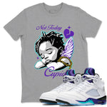5s Retro Grape shirts to match jordans Not Today Cupid sneaker match tees Air Jordan 5 Grape best t shirts to wear with jordans SNRT Sneaker Tees unisex cotton Heather Grey 1 shirts