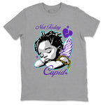 5s Retro Grape shirts to match jordans Not Today Cupid sneaker match tees Air Jordan 5 Grape best t shirts to wear with jordans SNRT Sneaker Tees unisex cotton Heather Grey 2 shirts