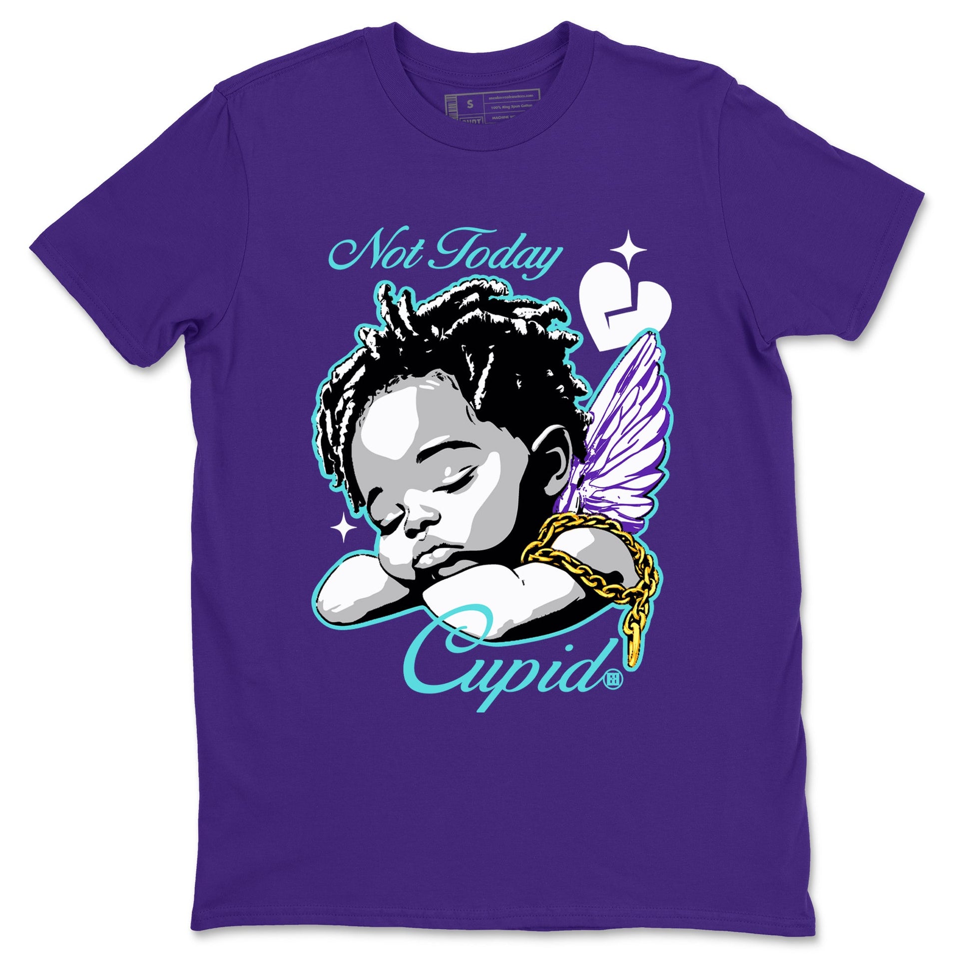 5s Retro Grape shirts to match jordans Not Today Cupid sneaker match tees Air Jordan 5 Grape best t shirts to wear with jordans SNRT Sneaker Tees unisex cotton Purple 2 shirts
