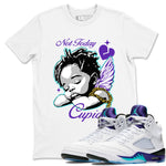 5s Retro Grape shirts to match jordans Not Today Cupid sneaker match tees Air Jordan 5 Grape best t shirts to wear with jordans SNRT Sneaker Tees unisex cotton White 1 shirts