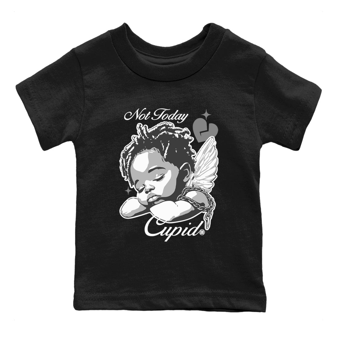 9s Cool Grey shirts to match jordans Not Today Cupid sneaker match tees Air Jordan 9 Cool Grey best t shirts to wear with jordans SNRT Sneaker Tees Youth Baby Black 2 tee