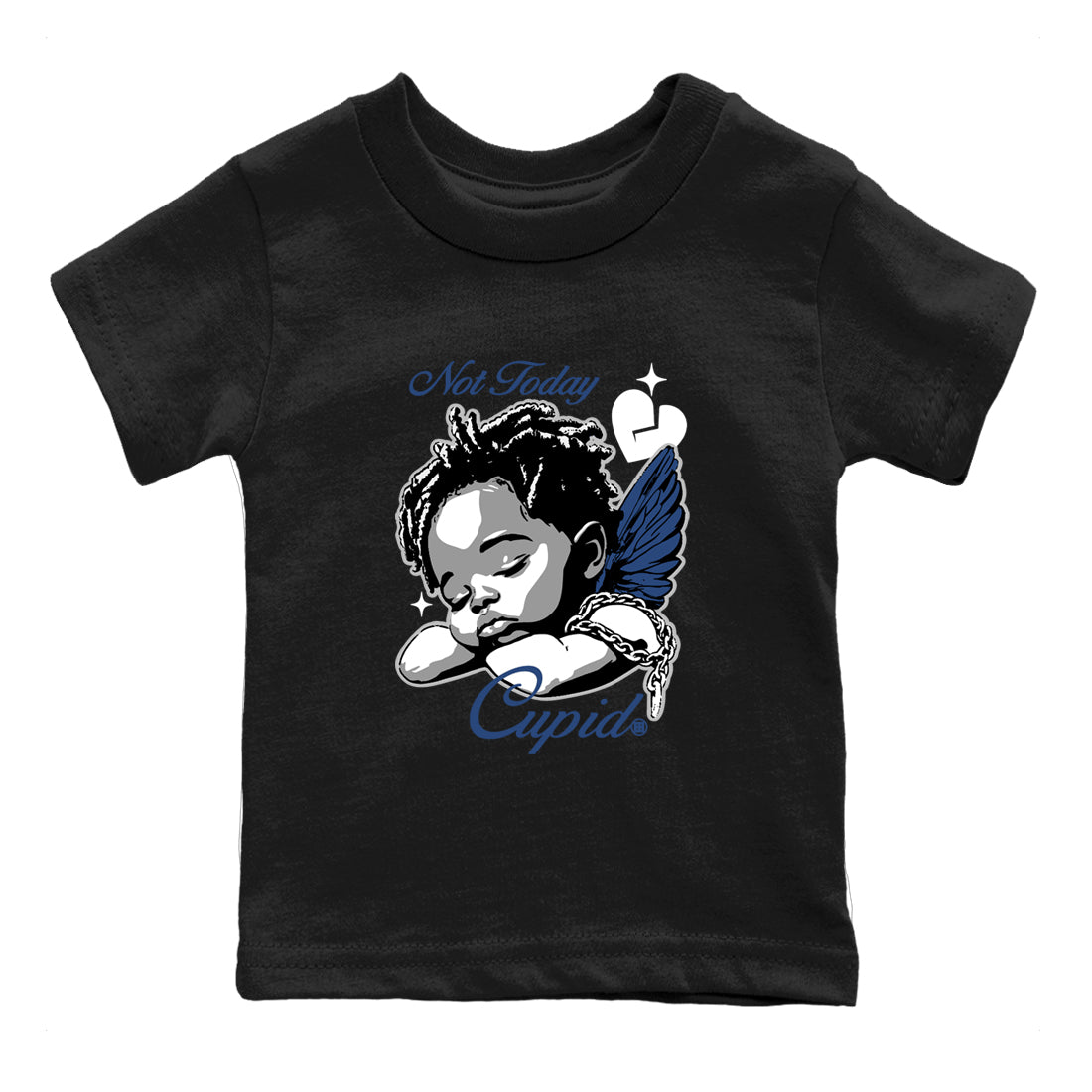 Perfect Valentine's Day Gifts graphic tee  – Sneaker Tees To Match Air Jordan 9 Flint Grey – Not Today Cupid Kids Graphic T-Shirt Black 2