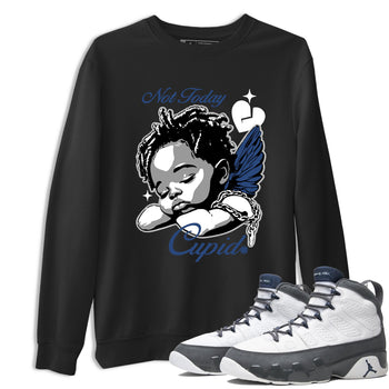 Perfect Valentine's Day Gifts graphic tee  – Sneaker Tees To Match Air Jordan 9 Flint Grey – Not Today Cupid Tee Black 1
