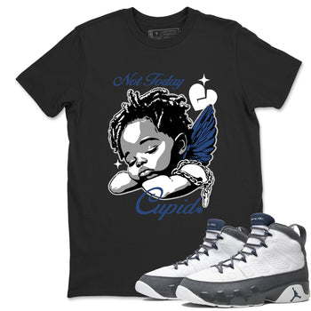 Perfect Valentine's Day Gifts graphic tee  – Sneaker Tees To Match Air Jordan 9 Flint Grey – Not Today Cupid Tee Black 1