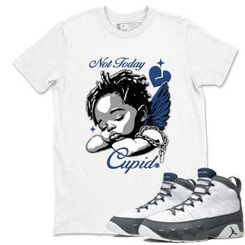 Perfect Valentine's Day Gifts graphic tee  – Sneaker Tees To Match Air Jordan 9 Flint Grey – Not Today Cupid Tee White 1