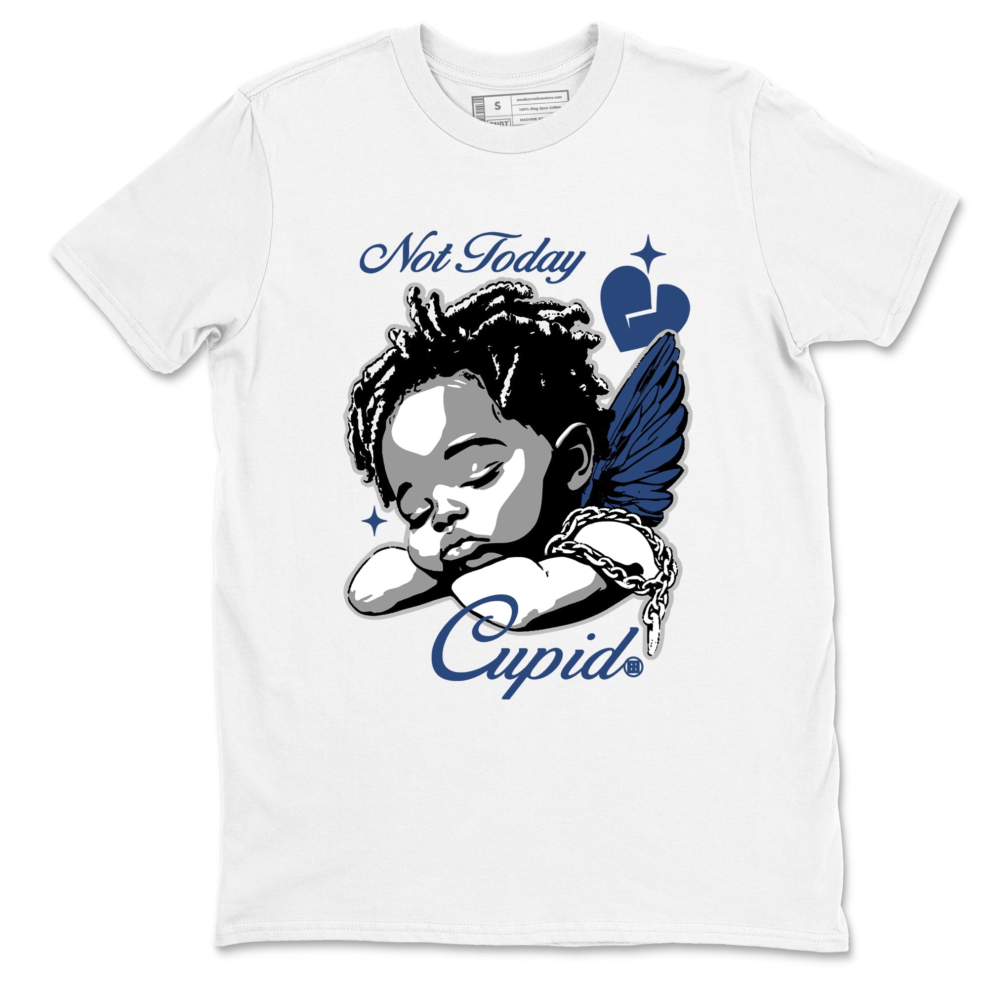 Perfect Valentine's Day Gifts graphic tee  – Sneaker Tees To Match Air Jordan 9 Flint Grey – Not Today Cupid Tee White 2