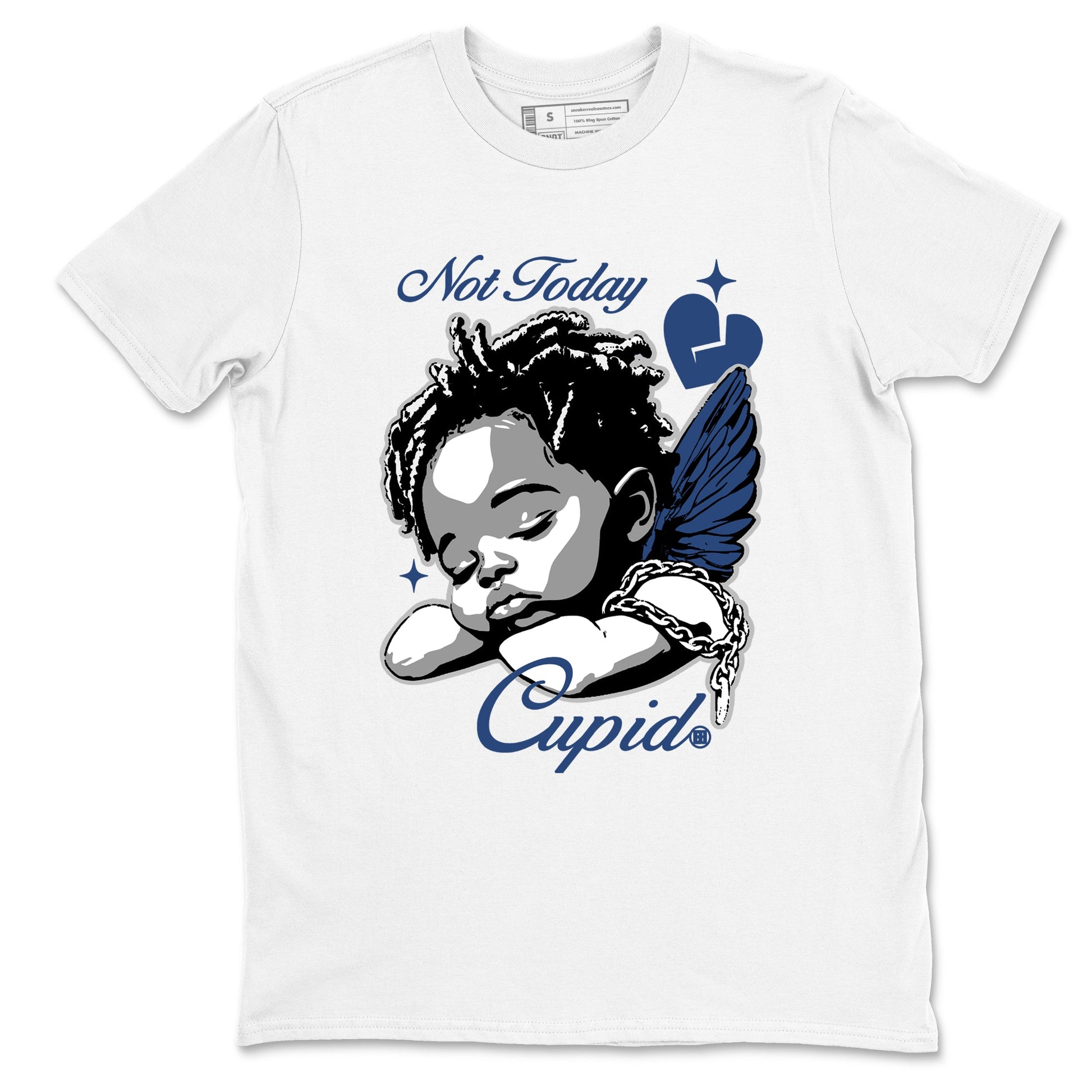 Perfect Valentine's Day Gifts graphic tee  – Sneaker Tees To Match Air Jordan 9 Flint Grey – Not Today Cupid Tee White 2