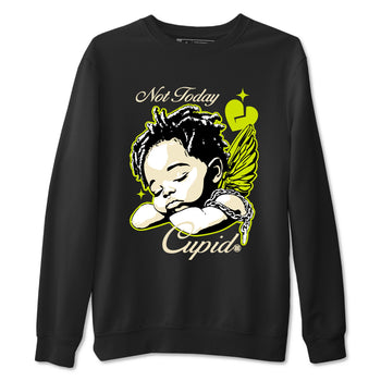 Not Today Cupid sneaker match t-shirt styled to complete your fit with the Jordan Jumpman Jack Travis Scott Bright Cactus sneakers, shown in Black 2.