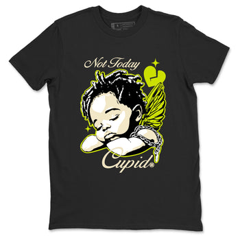 Not Today Cupid sneaker match t-shirt styled to complete your fit with the Jordan Jumpman Jack Travis Scott Bright Cactus sneakers, shown in Black 2.