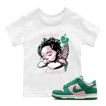Dunks Medium Soft Pink Malachite shirts to match jordans Not Today Cupid sneaker match tees Dunk Medium Soft Pink Malachite best t shirts to wear with jordans SNRT Sneaker Tees Youth Baby White 1 tee