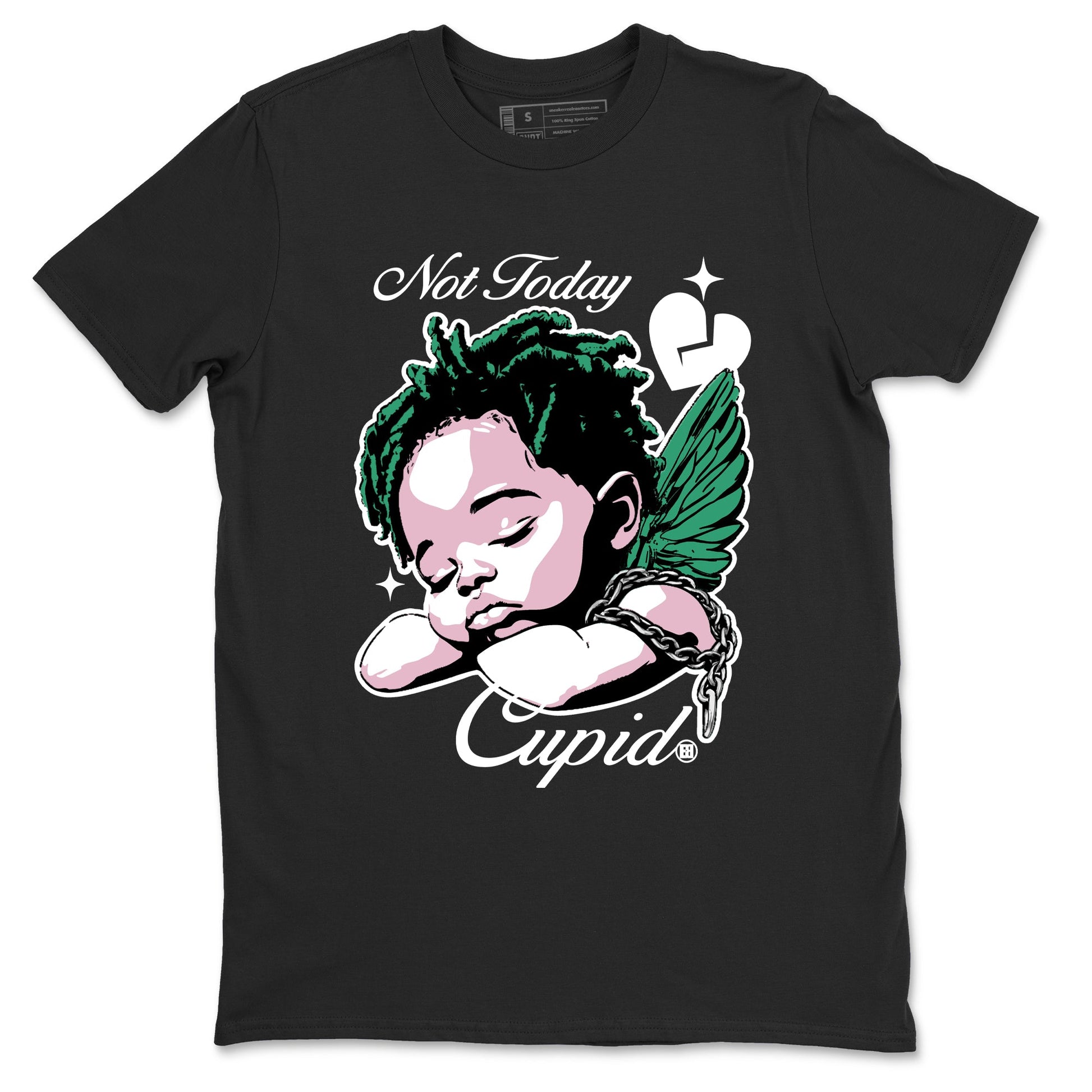 Dunks Medium Soft Pink Malachite shirts to match jordans Not Today Cupid sneaker match tees Dunk Medium Soft Pink Malachite best t shirts to wear with jordans SNRT Sneaker Tees unisex cotton Black 2 shirts