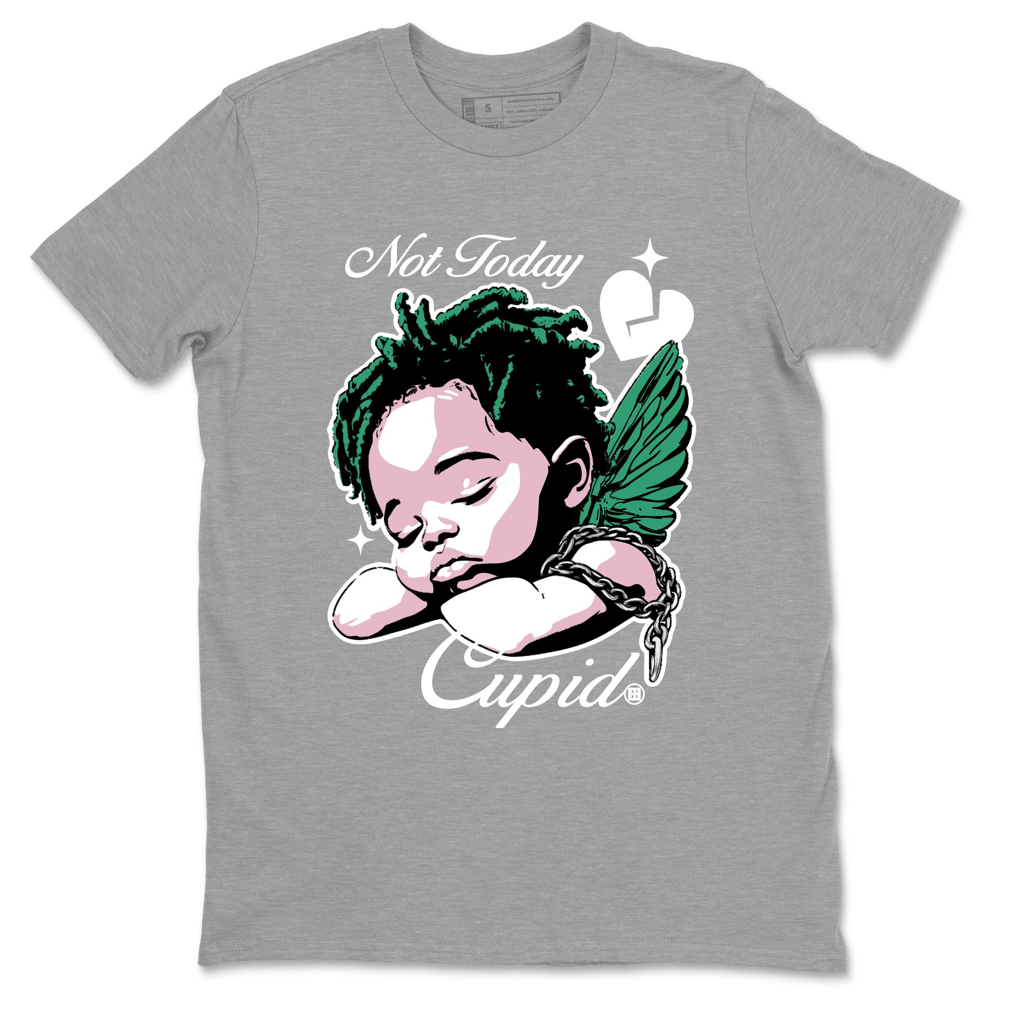 Dunks Medium Soft Pink Malachite shirts to match jordans Not Today Cupid sneaker match tees Dunk Medium Soft Pink Malachite best t shirts to wear with jordans SNRT Sneaker Tees unisex cotton Heather Grey 2 shirts