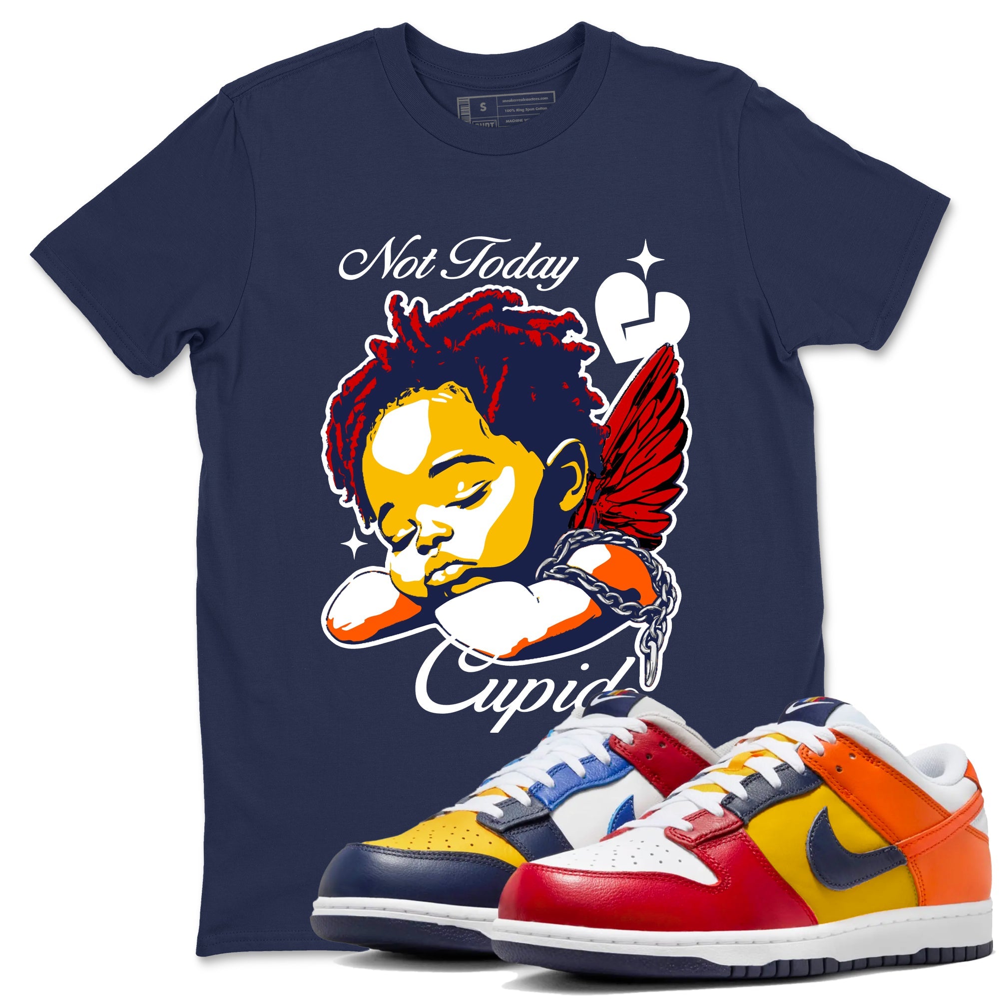 Dunk What The shirts to match jordans Not Today Cupid sneaker match tees Dunk What The best t shirts to wear with jordans SNRT Sneaker Tees unisex cotton Navy 1 shirts