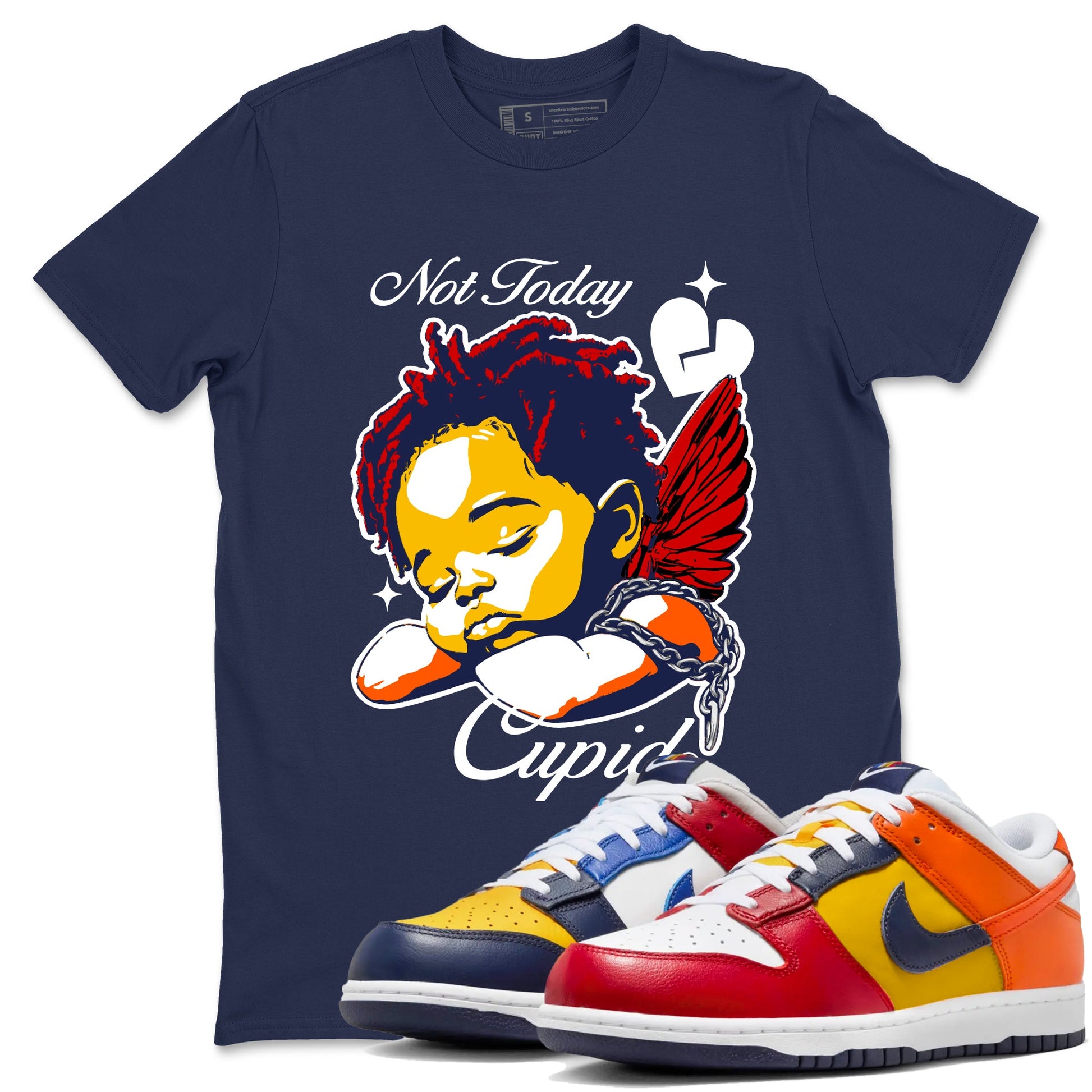 Dunk What The shirts to match jordans Not Today Cupid sneaker match tees Dunk What The best t shirts to wear with jordans SNRT Sneaker Tees unisex cotton Navy 1 shirts