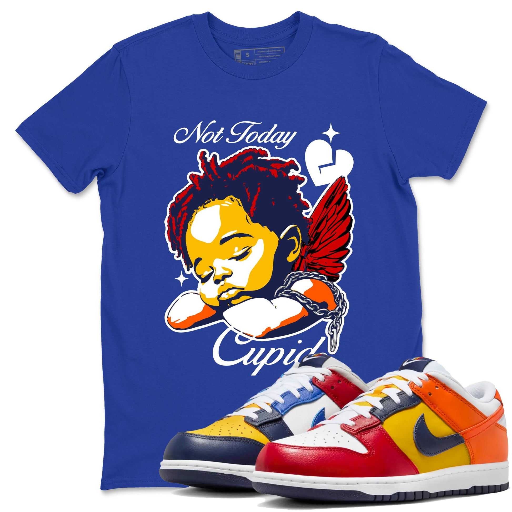 Dunk What The shirts to match jordans Not Today Cupid sneaker match tees Dunk What The best t shirts to wear with jordans SNRT Sneaker Tees unisex cotton Royal Blue 1 shirts