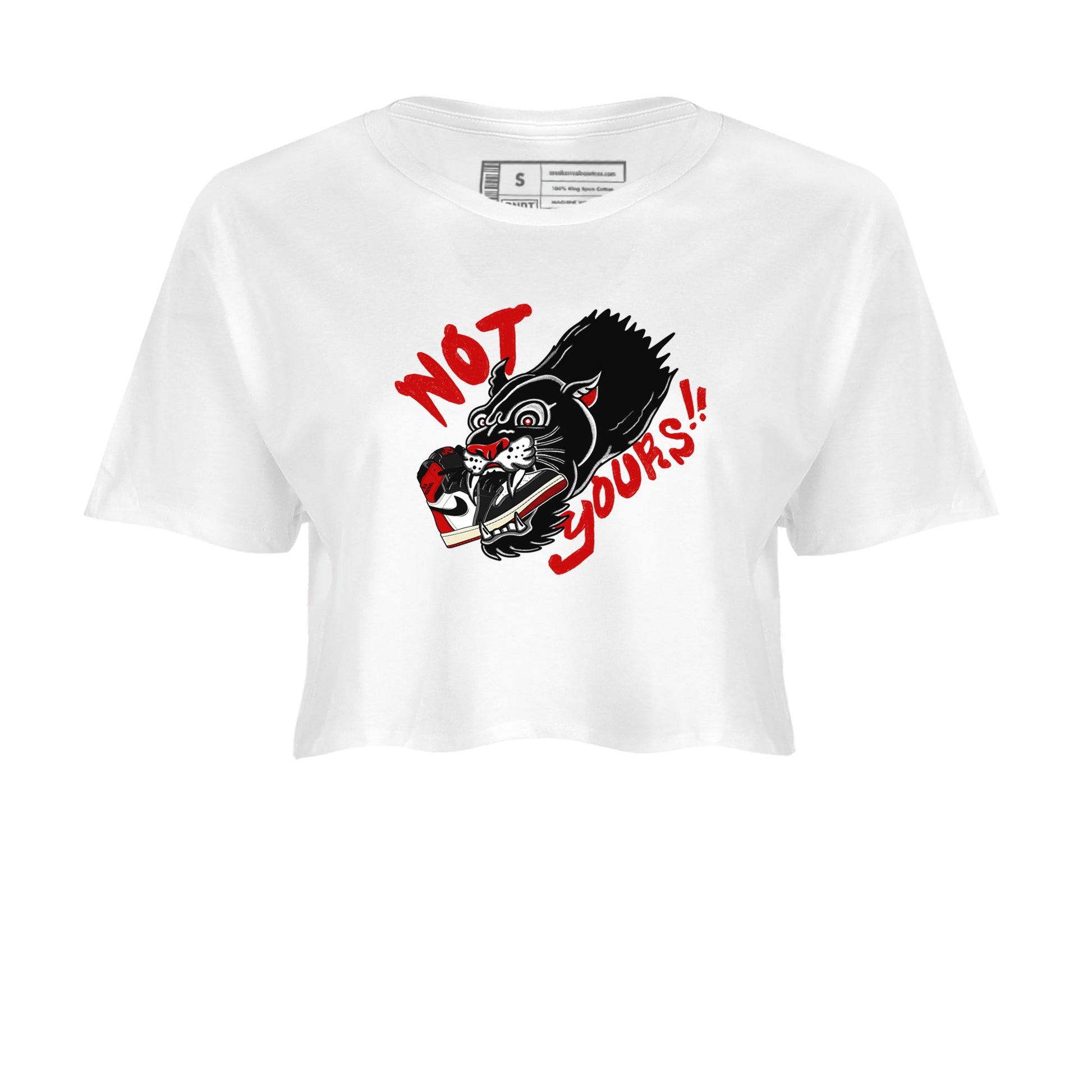 1s Black Toe Reimagined shirts to match jordans Not Yours sneaker match tees 1s Black Toe Reimagined SNRT Sneaker Release Tees unisex cotton White 2 Crop Shirts