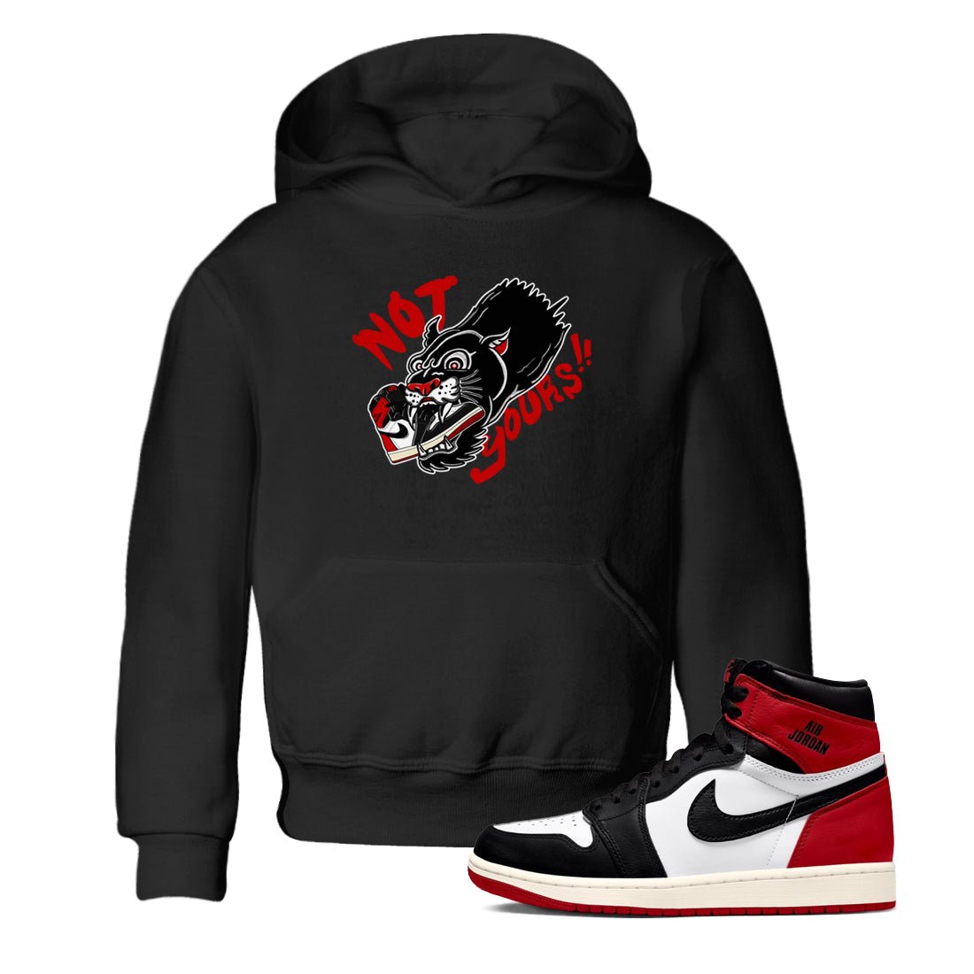 1s Black Toe Reimagined shirts to match jordans Not Yours sneaker match tees 1s Black Toe Reimagined SNRT Sneaker Release Tees Youth Baby Black 1 crew neck shirts