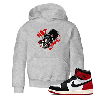 1s Black Toe Reimagined shirts to match jordans Not Yours sneaker match tees 1s Black Toe Reimagined SNRT Sneaker Release Tees Youth Baby Heather Grey 1 crew neck shirts