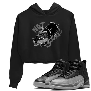 12s Black Wolf Grey shirts to match jordans Not Yours sneaker match tees Air Jordan 12 Barons SNRT Sneaker Release Tees unisex cotton Black 1 Crop Shirts