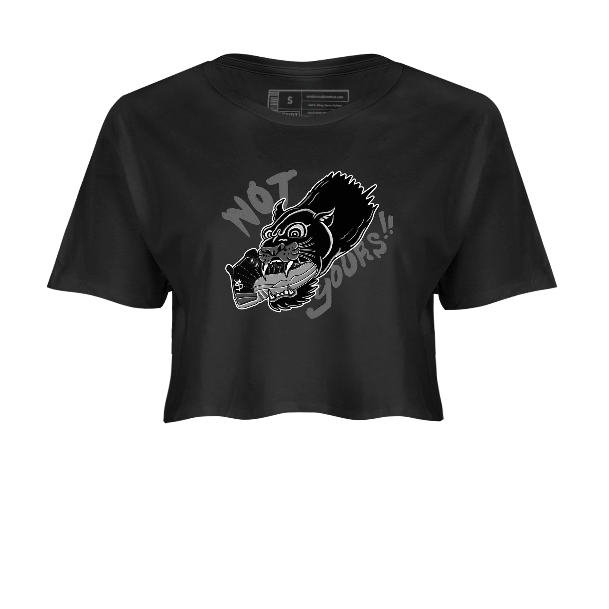 12s Black Wolf Grey shirts to match jordans Not Yours sneaker match tees Air Jordan 12 Barons SNRT Sneaker Release Tees unisex cotton Black 2 Crop Shirts