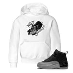 12s Black Wolf Grey shirts to match jordans Not Yours sneaker match tees Air Jordan 12 Barons SNRT Sneaker Release Tees Youth Baby White 1 crew neck shirts