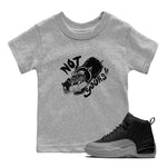 12s Black Wolf Grey shirts to match jordans Not Yours sneaker match tees Air Jordan 12 Barons SNRT Sneaker Release Tees Youth Baby Heather Grey 1 crew neck shirts