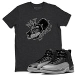 12s Black Wolf Grey shirts to match jordans Not Yours sneaker match tees Air Jordan 12 Barons SNRT Sneaker Release Tees unisex cotton Charcoal Heather 1 crew neck shirts