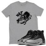 12s Black Wolf Grey shirts to match jordans Not Yours sneaker match tees Air Jordan 12 Barons SNRT Sneaker Release Tees unisex cotton Heather Grey 1 crew neck shirts