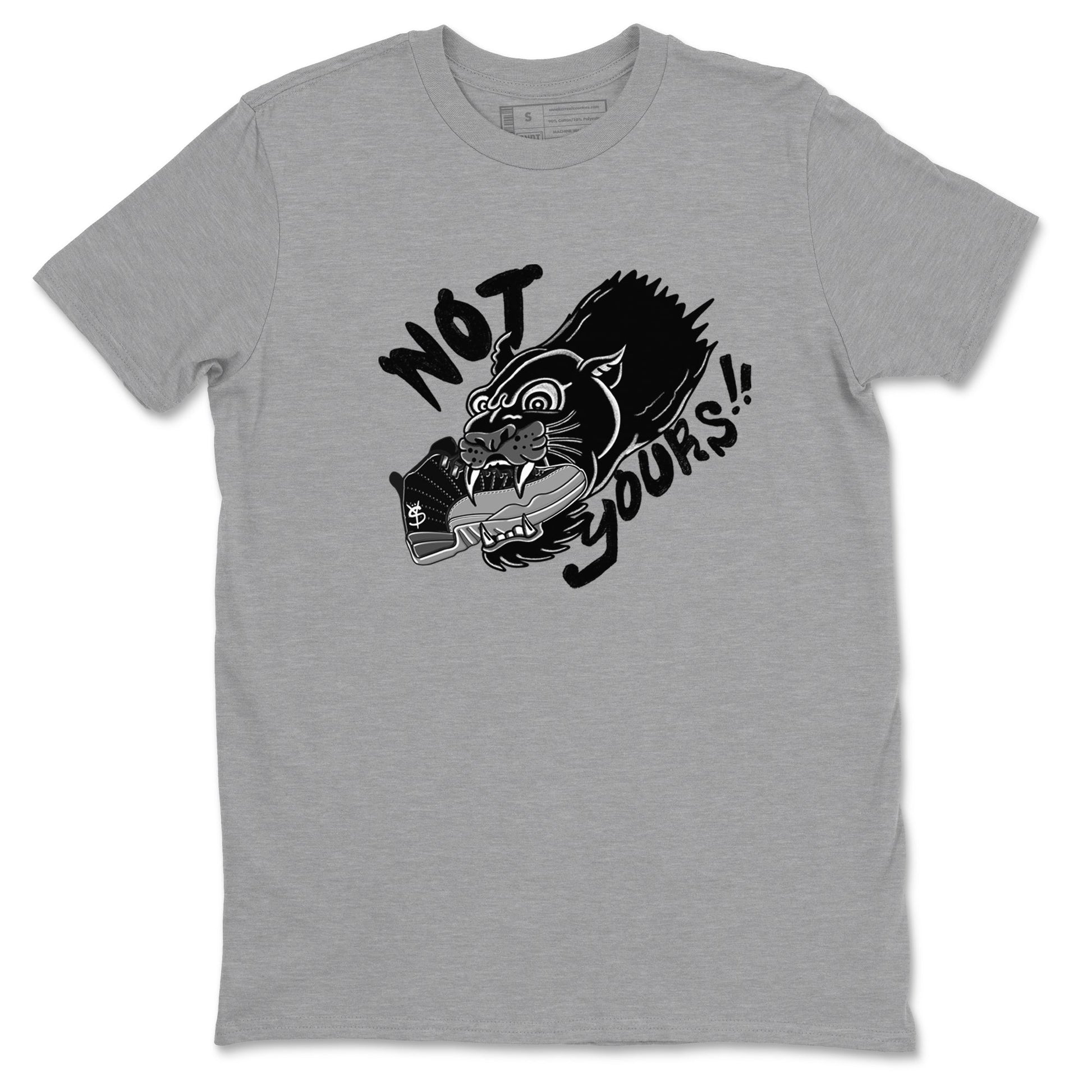 12s Black Wolf Grey shirts to match jordans Not Yours sneaker match tees Air Jordan 12 Barons SNRT Sneaker Release Tees unisex cotton Heather Grey 2 crew neck shirts