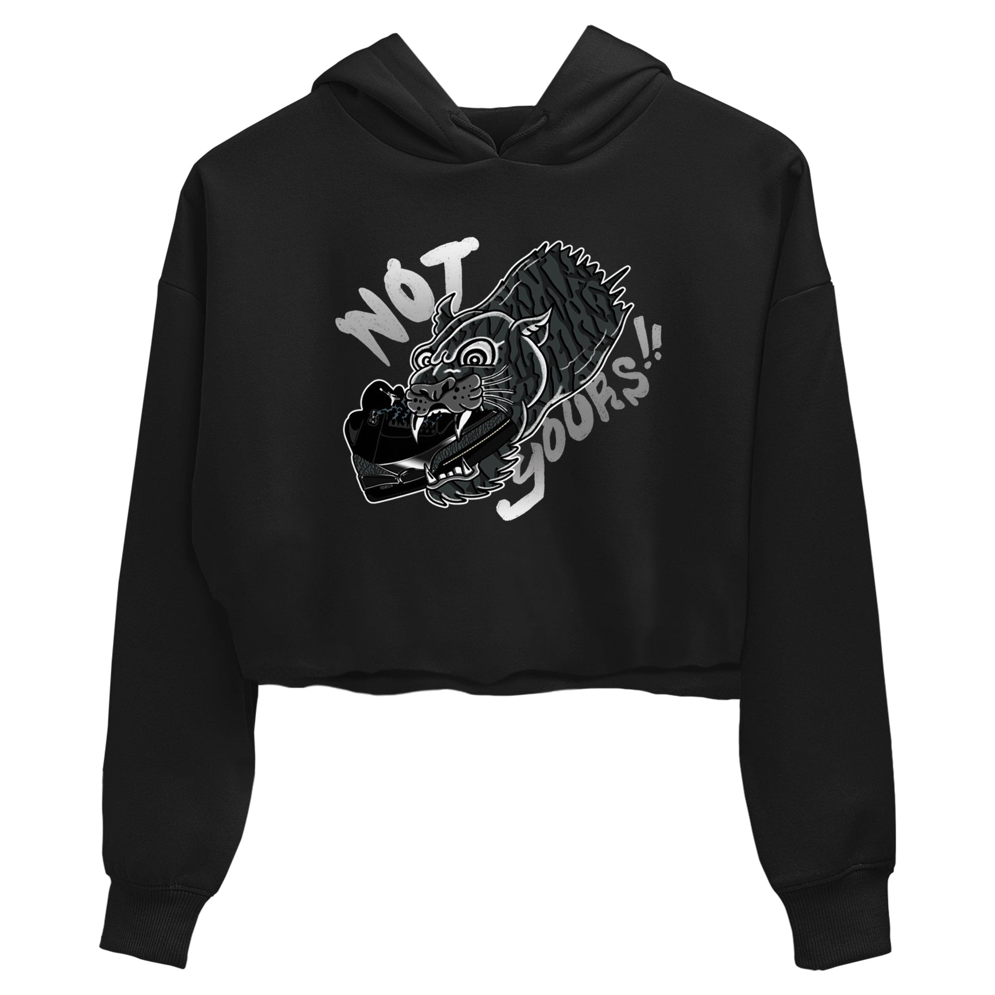 Air Jordan 3 Black Cat shirts to match jordans Not Yours sneaker match tees Jordan 3 Retro Black Cat best t shirts to wear with jordans SNRT Sneaker Tees unisex cotton Black 2 crop tee
