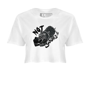 Air Jordan 3 Black Cat shirts to match jordans Not Yours sneaker match tees Jordan 3 Retro Black Cat best t shirts to wear with jordans SNRT Sneaker Tees unisex cotton White 2 crop tee