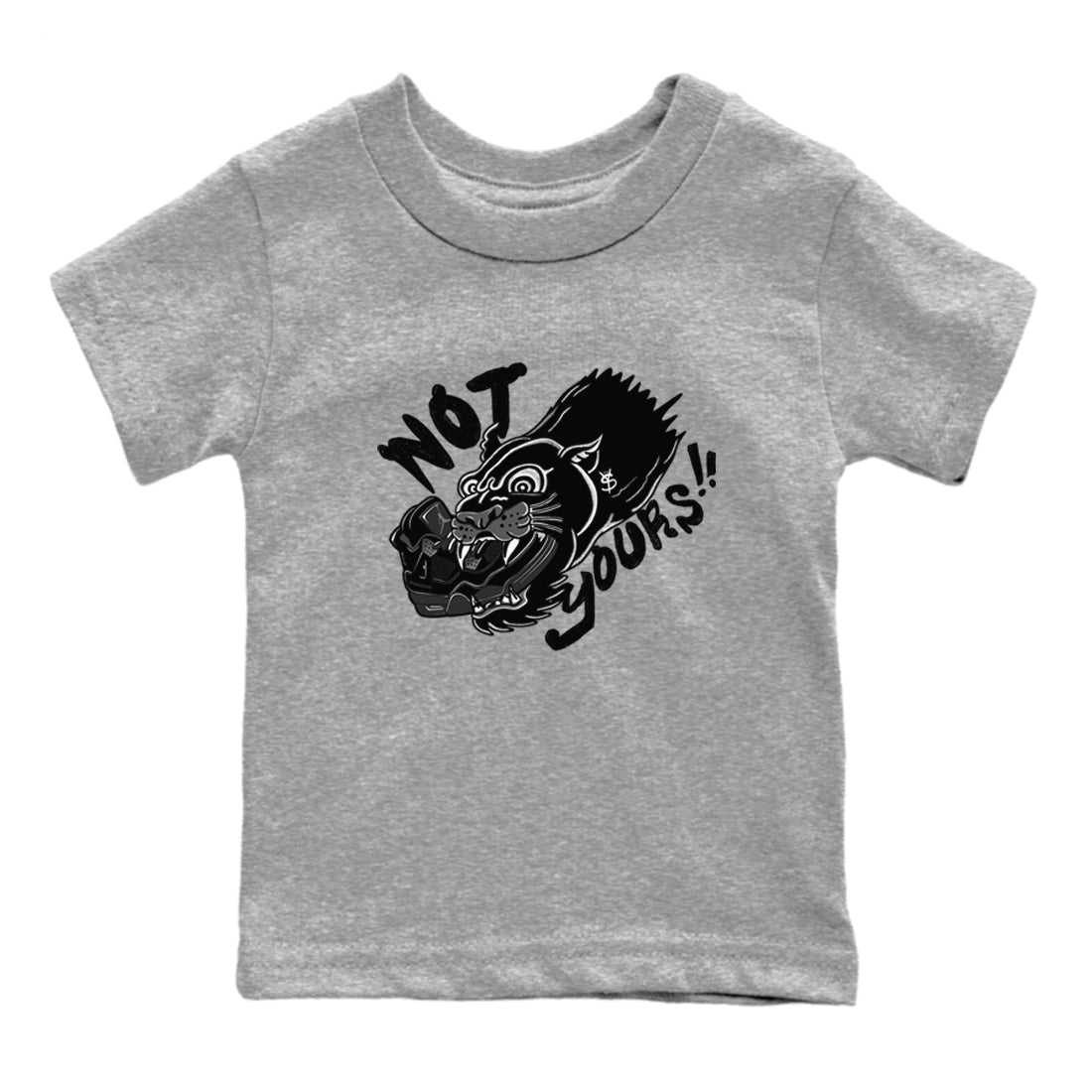 4s Black Cat shirts to match jordans Not Yours sneaker match tees Air Jordan 4 Black Cat match shoes to clothes SNRT Sneaker Tees Youth Baby Heather Grey 2 tee