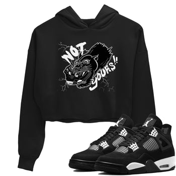 4s White Thunder shirts to match jordans Not Yours sneaker match tees Air Jordan 4 White Thunder SNRT Sneaker Release Tees unisex cotton Black 1 Crop Shirts