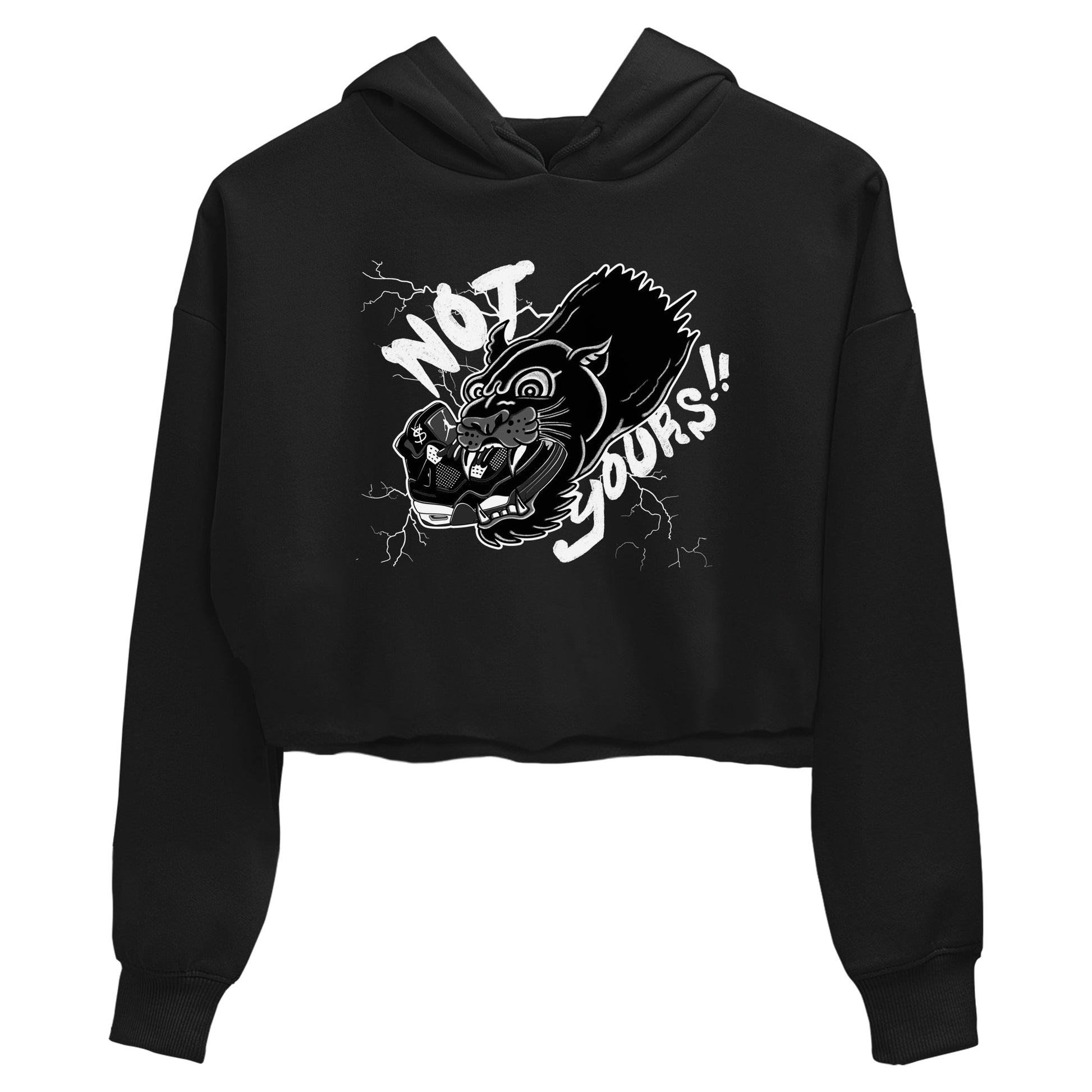 4s White Thunder shirts to match jordans Not Yours sneaker match tees Air Jordan 4 White Thunder SNRT Sneaker Release Tees unisex cotton Black 2 Crop Shirts