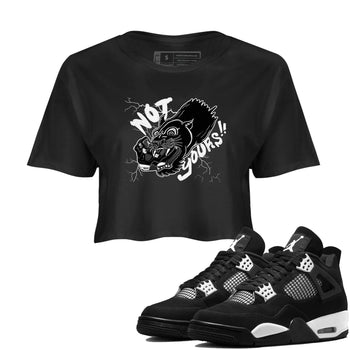 4s White Thunder shirts to match jordans Not Yours sneaker match tees Air Jordan 4 White Thunder SNRT Sneaker Release Tees unisex cotton Black 1 Crop Shirts