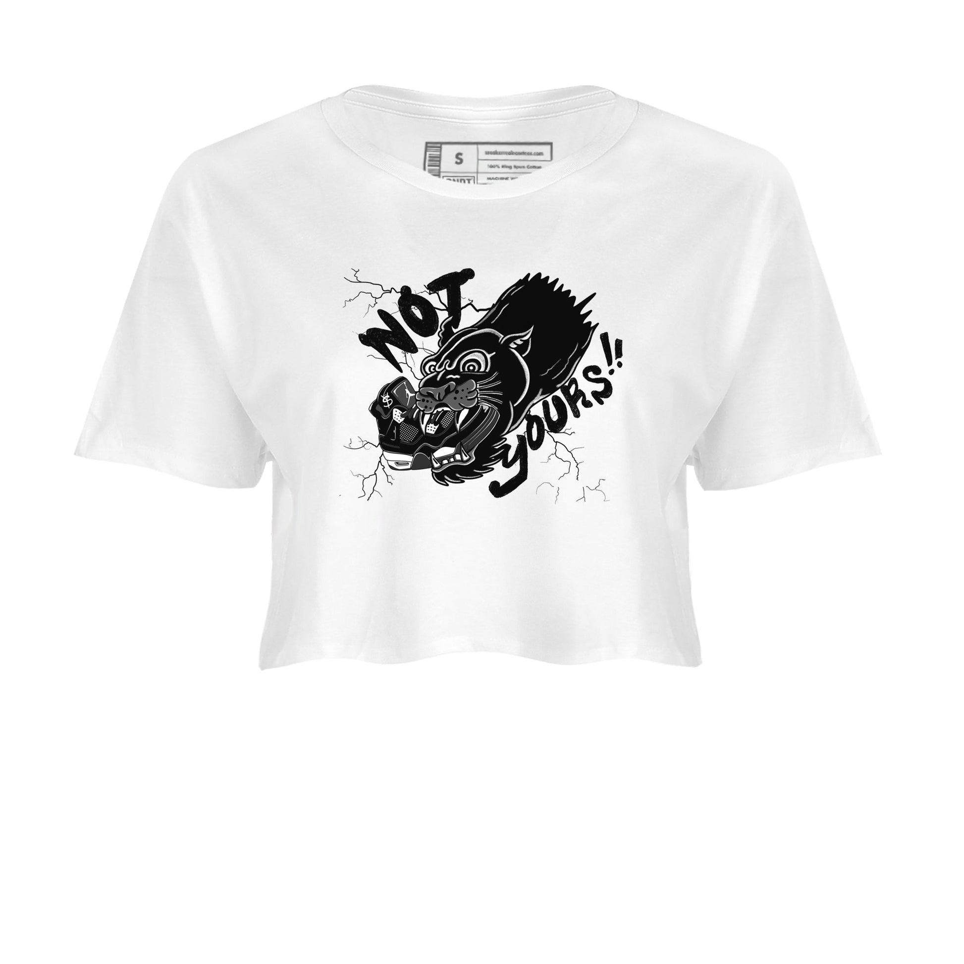 4s White Thunder shirts to match jordans Not Yours sneaker match tees Air Jordan 4 White Thunder SNRT Sneaker Release Tees unisex cotton White 2 Crop Shirts