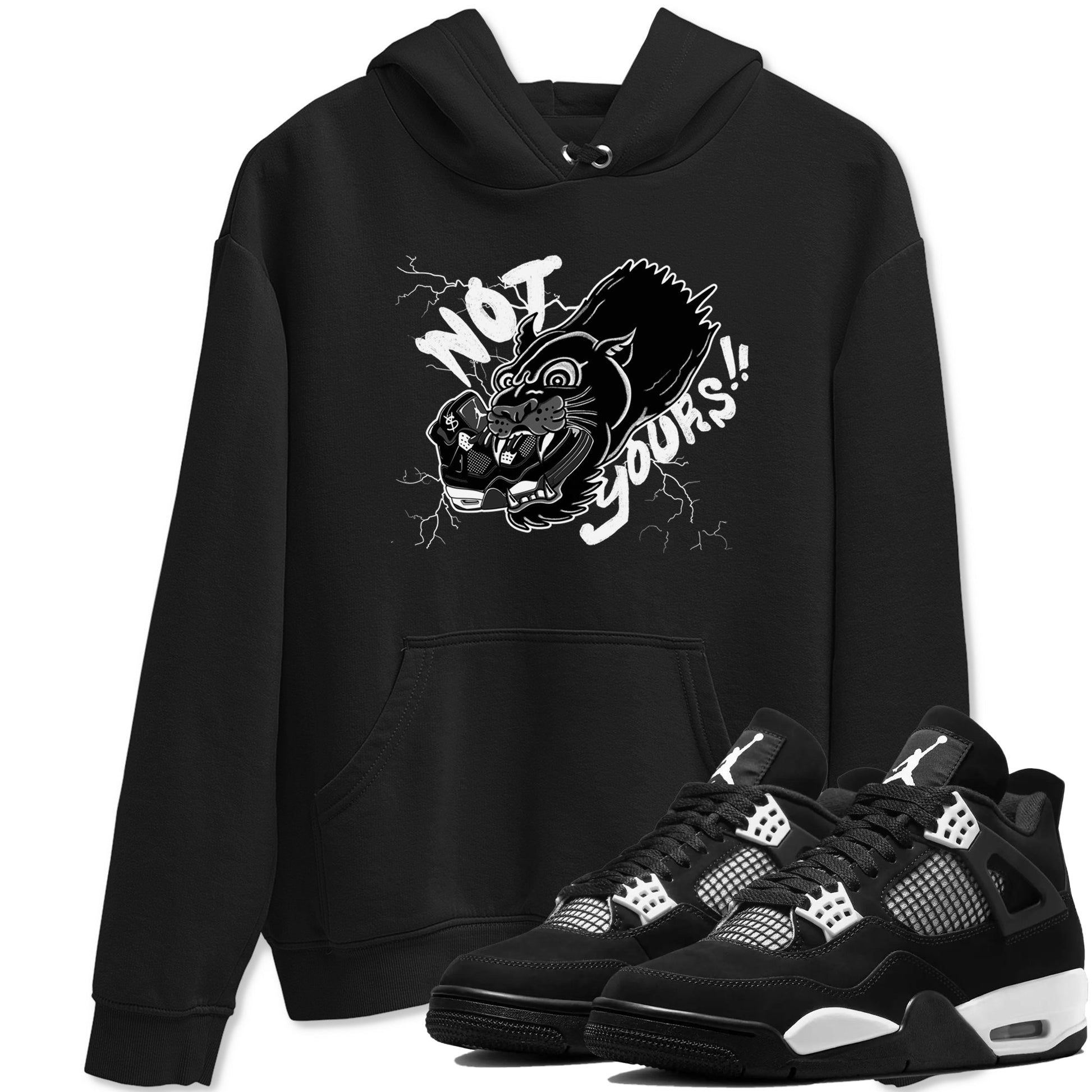 4s White Thunder shirts to match jordans Not Yours sneaker match tees Air Jordan 4 White Thunder SNRT Sneaker Release Tees unisex cotton Black 1 crew neck shirts