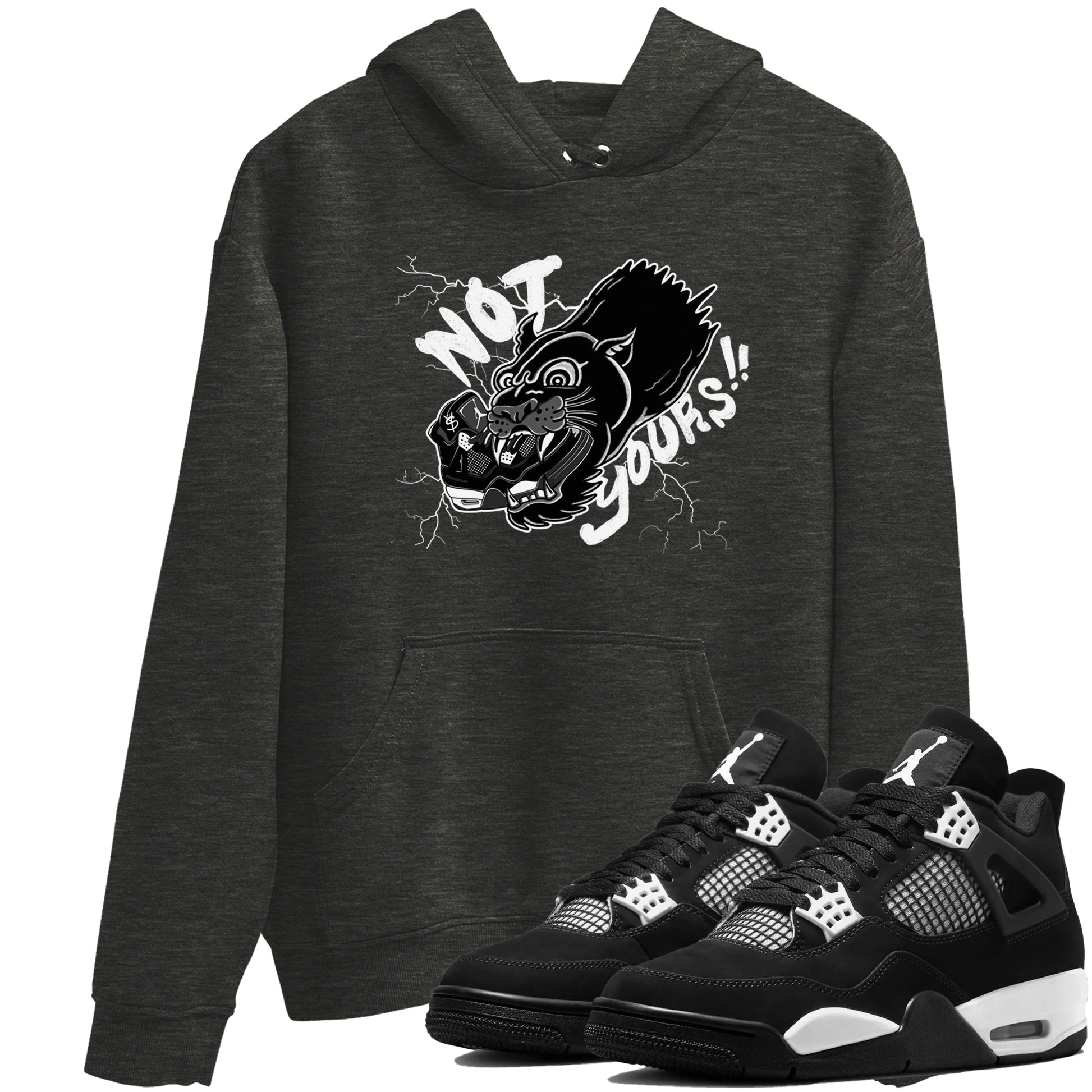 4s White Thunder shirts to match jordans Not Yours sneaker match tees Air Jordan 4 White Thunder SNRT Sneaker Release Tees unisex cotton Charcoal Heather 1 crew neck shirts