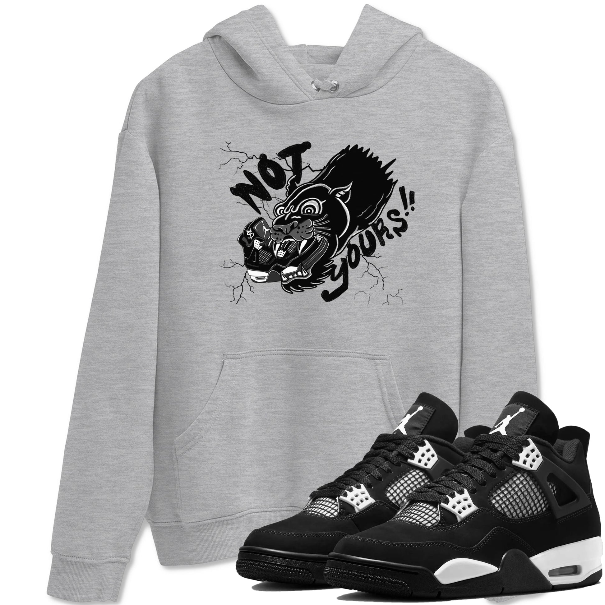 4s White Thunder shirts to match jordans Not Yours sneaker match tees Air Jordan 4 White Thunder SNRT Sneaker Release Tees unisex cotton Heather Grey 1 crew neck shirts