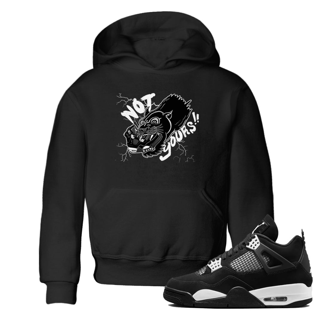 4s White Thunder shirts to match jordans Not Yours sneaker match tees Air Jordan 4 White Thunder SNRT Sneaker Release Tees Youth Baby Black 1 crew neck shirts