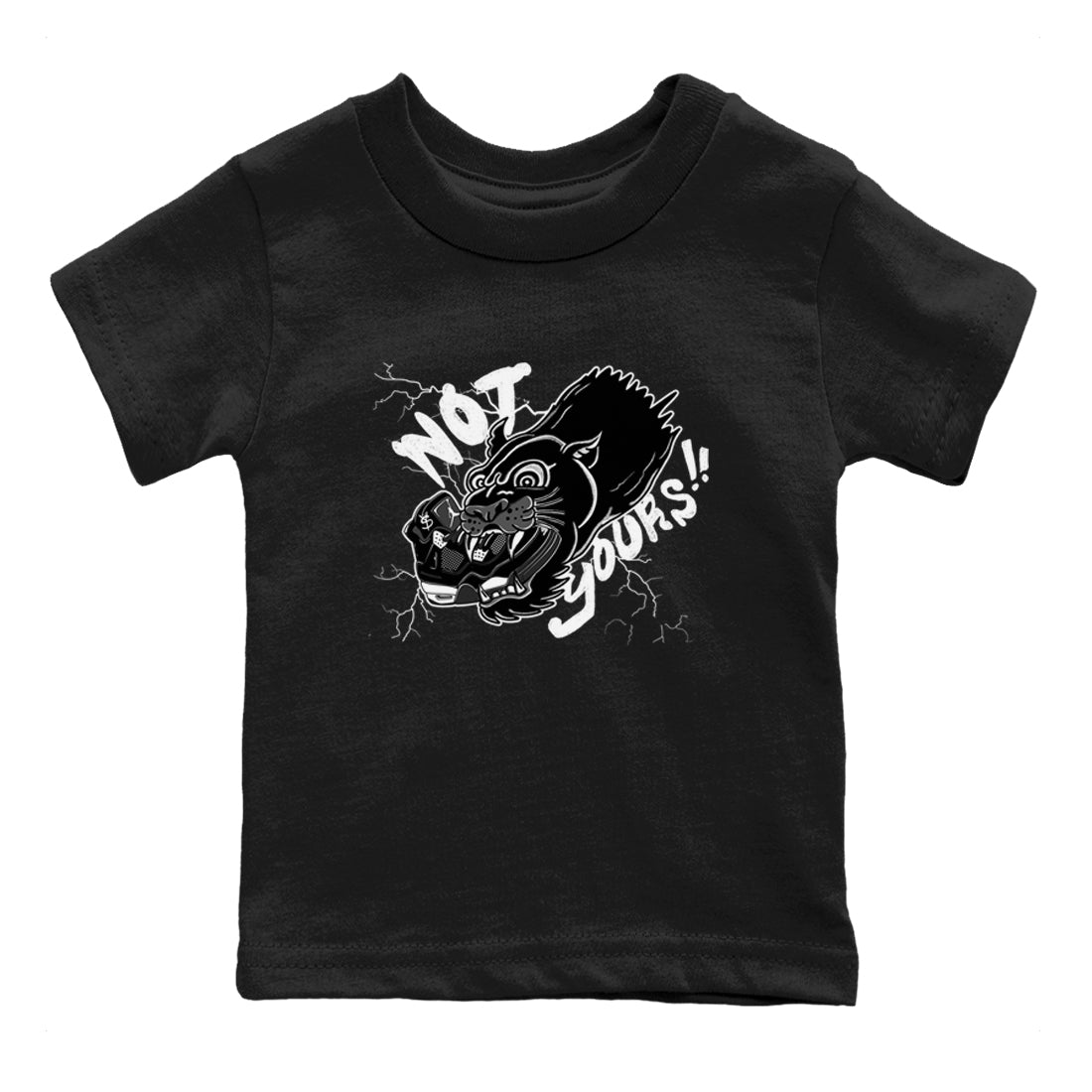 4s White Thunder shirts to match jordans Not Yours sneaker match tees Air Jordan 4 White Thunder SNRT Sneaker Release Tees Youth Baby Black 2 crew neck shirts