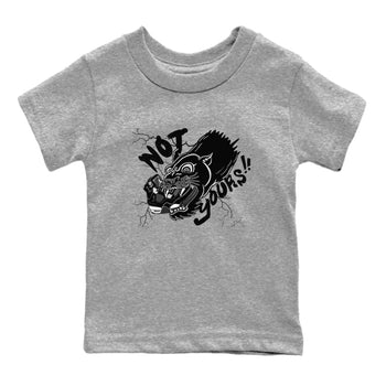 4s White Thunder shirts to match jordans Not Yours sneaker match tees Air Jordan 4 White Thunder SNRT Sneaker Release Tees Youth Baby Heather Grey 2 crew neck shirts