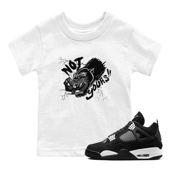 4s White Thunder shirts to match jordans Not Yours sneaker match tees Air Jordan 4 White Thunder SNRT Sneaker Release Tees Youth Baby White 1 crew neck shirts