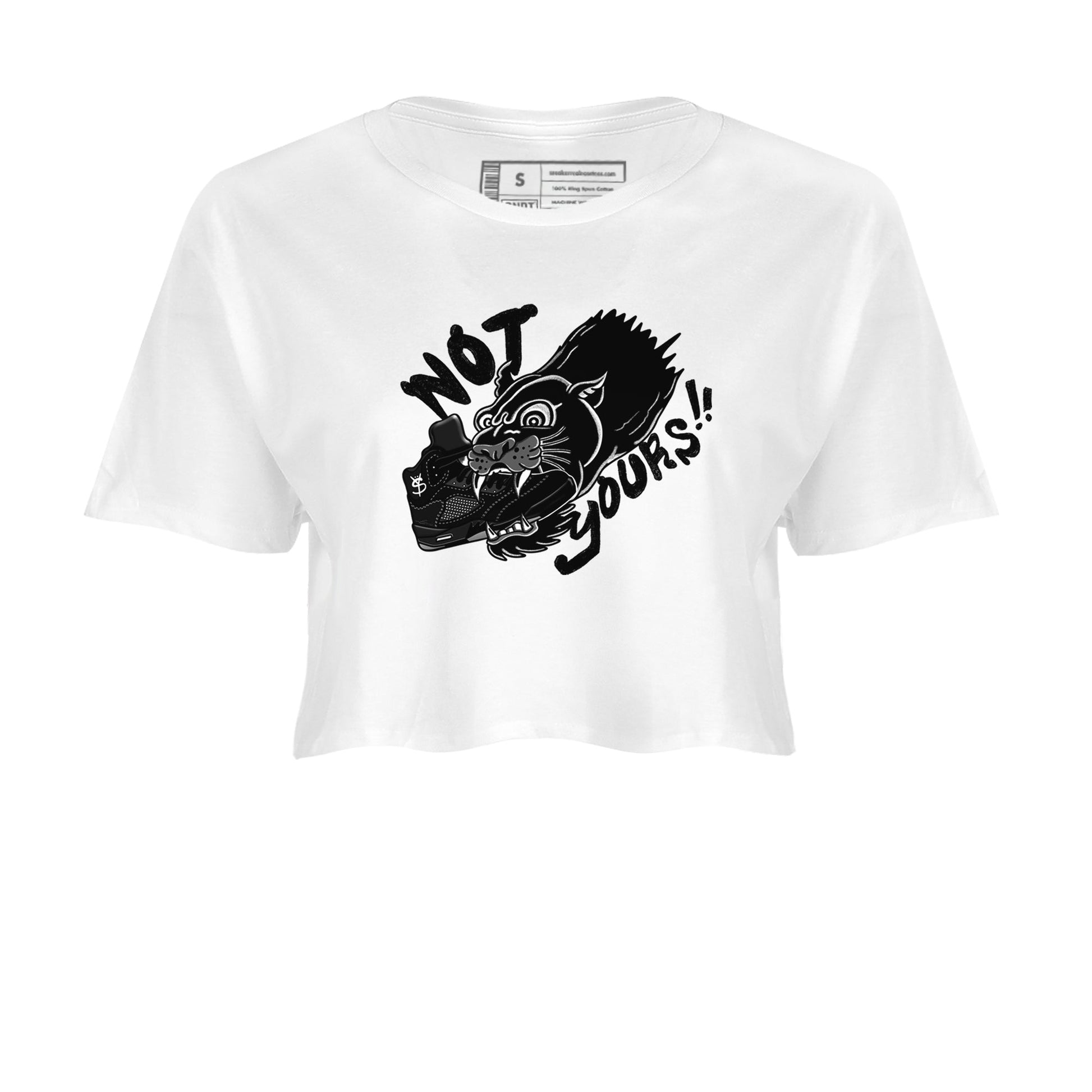 5s Black Cat shirts to match jordans Not Yours sneaker match tees Air Jordan 5 Black Cat SNRT Sneaker Release Tees unisex cotton White 2 Crop Shirts