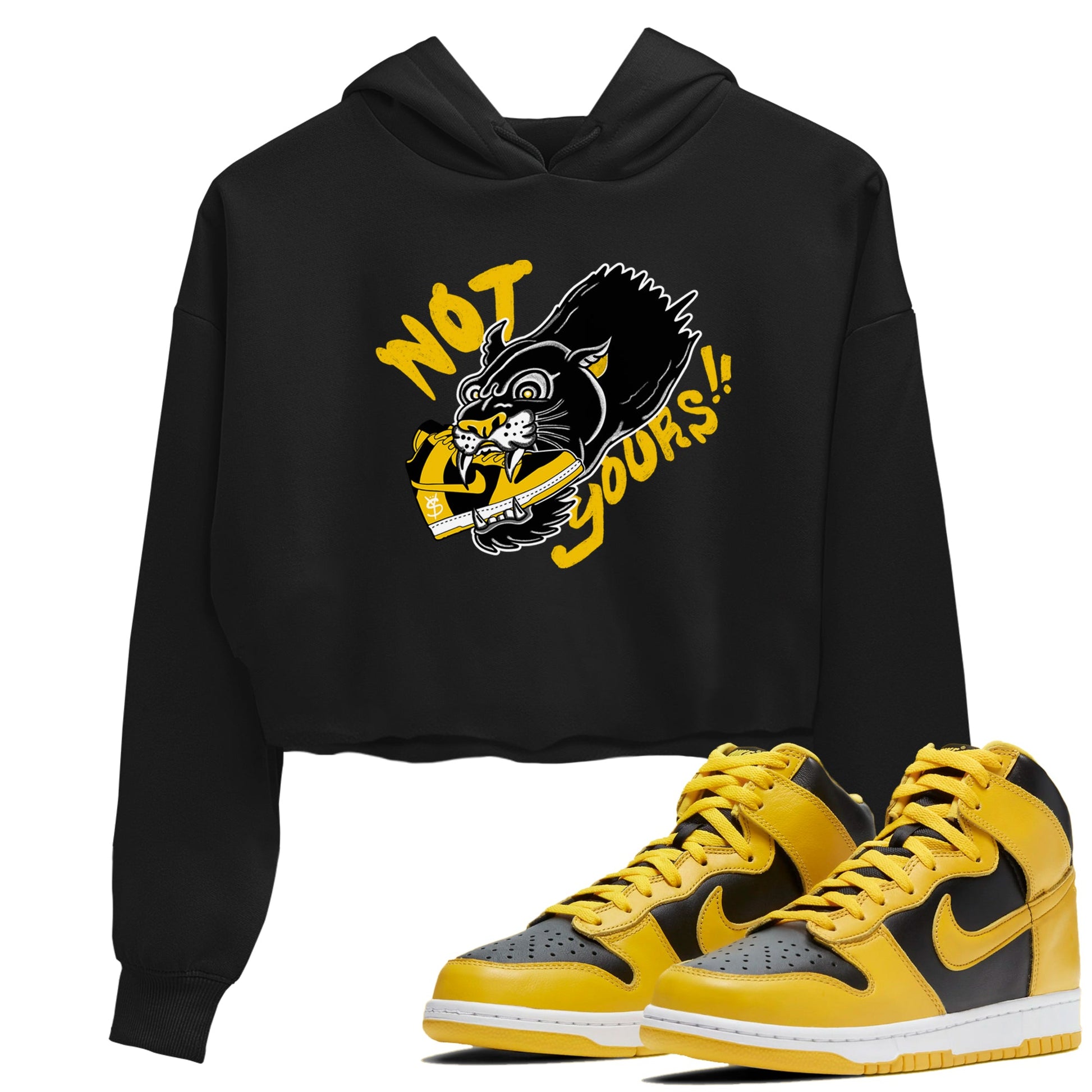 Dunk High Pollen shirts to match jordans Not Yours sneaker match tees Dunk High Pollen SNRT Sneaker Release Tees unisex cotton Black 1 Crop Shirts