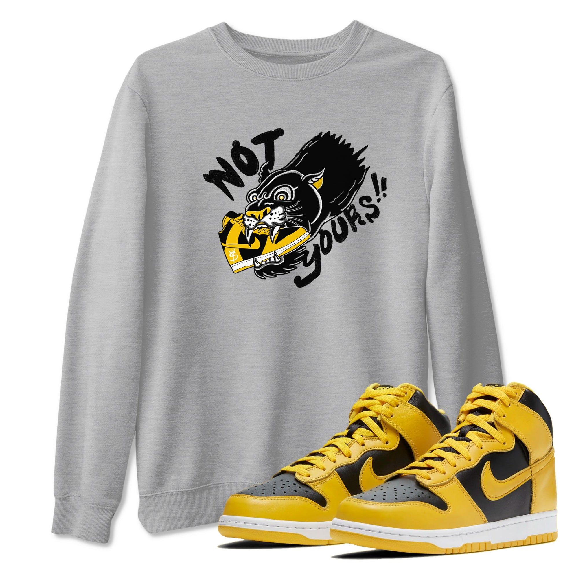 Dunk High Pollen shirts to match jordans Not Yours sneaker match tees Dunk High Pollen SNRT Sneaker Release Tees unisex cotton Heather Grey 1 crew neck shirts