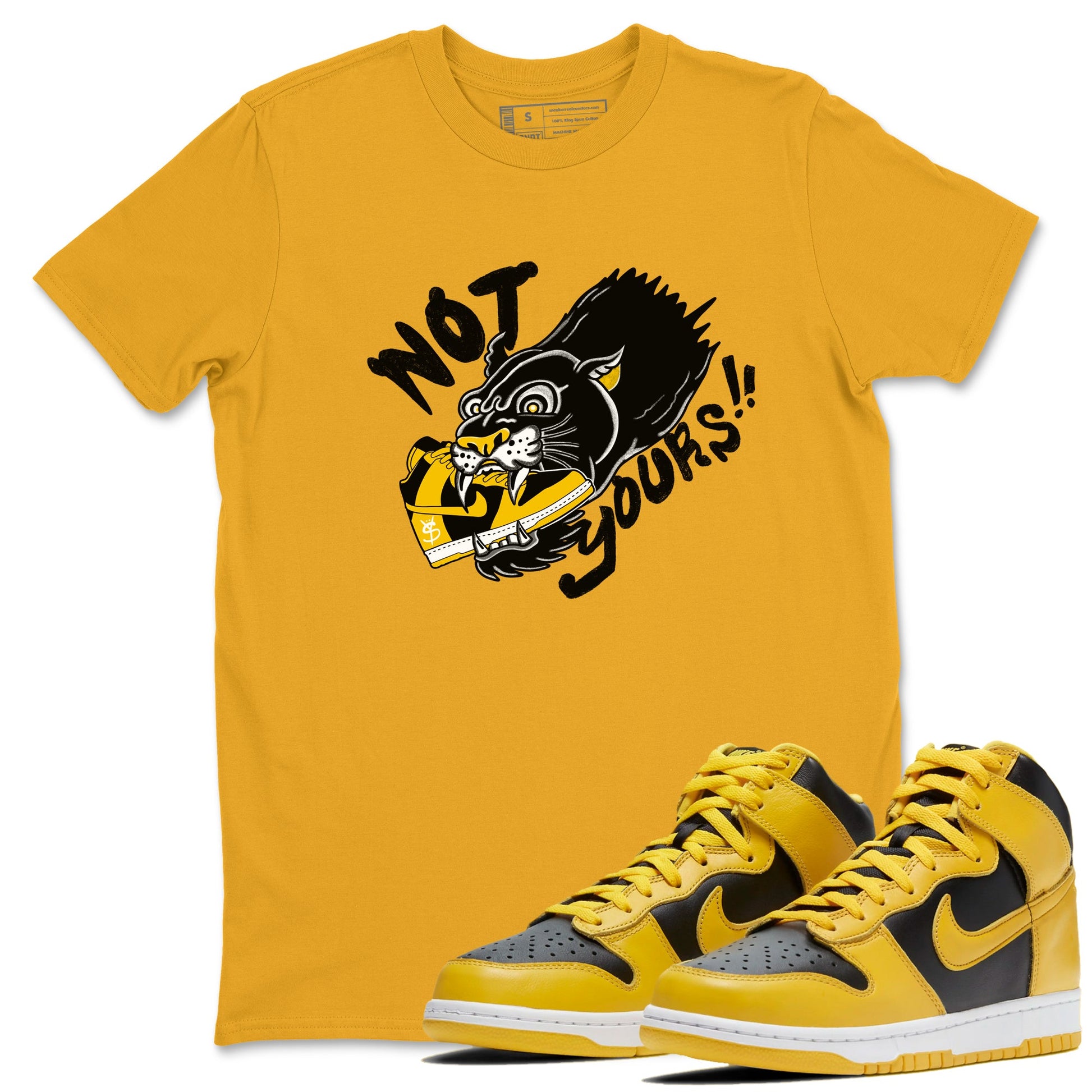 Dunk High Pollen shirts to match jordans Not Yours sneaker match tees Dunk High Pollen SNRT Sneaker Release Tees unisex cotton Gold 1 crew neck shirts