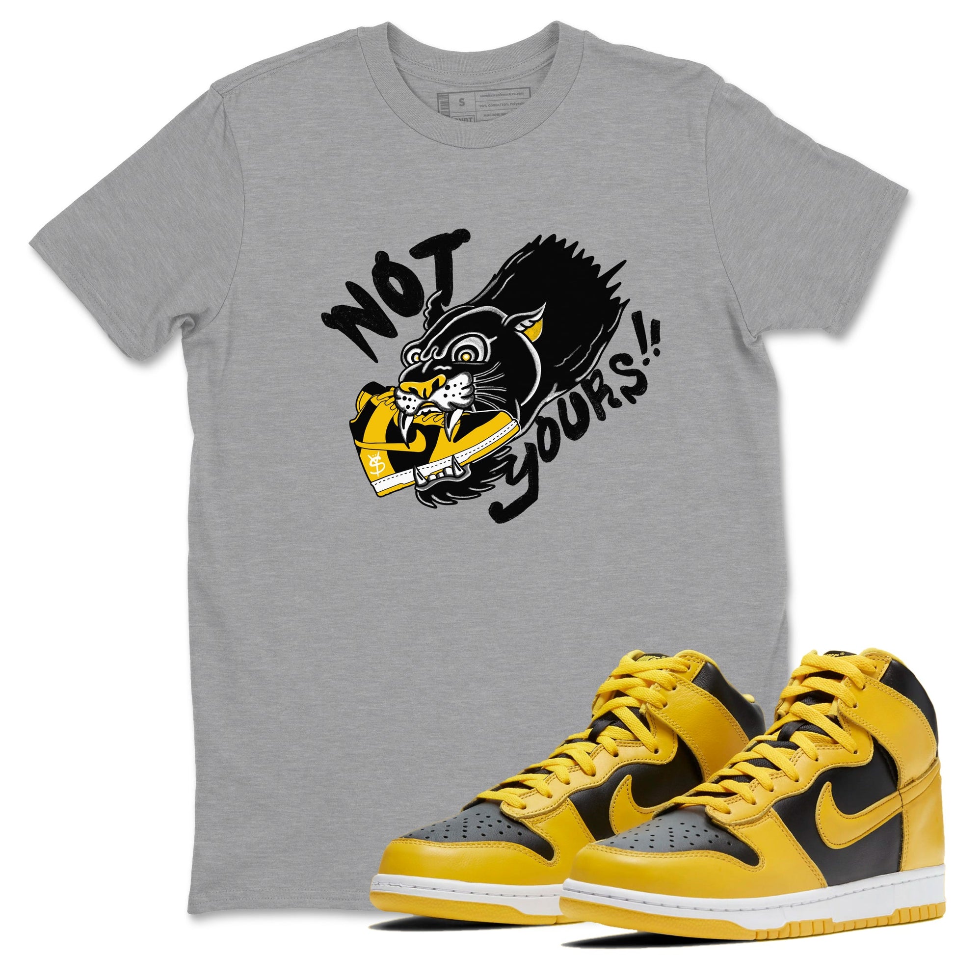 Dunk High Pollen shirts to match jordans Not Yours sneaker match tees Dunk High Pollen SNRT Sneaker Release Tees unisex cotton Heather Grey 1 crew neck shirts