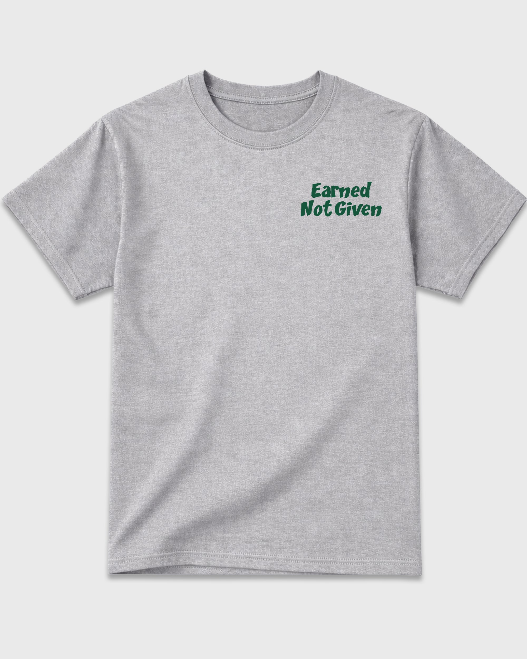 Nothing Was Given Heather Grey Graphic T-Shirt - 3, sneaker matching shirt designed to pair with AJ14 Forest Green sneakers for a coordinated streetwear outfit.